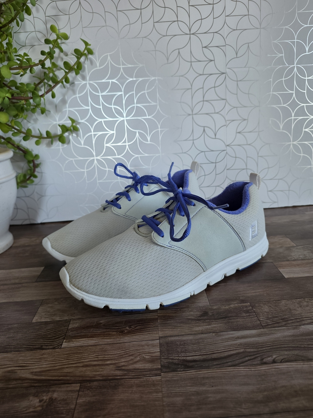 FootJoy Light Gray and Blue Lace-Up Sneakers